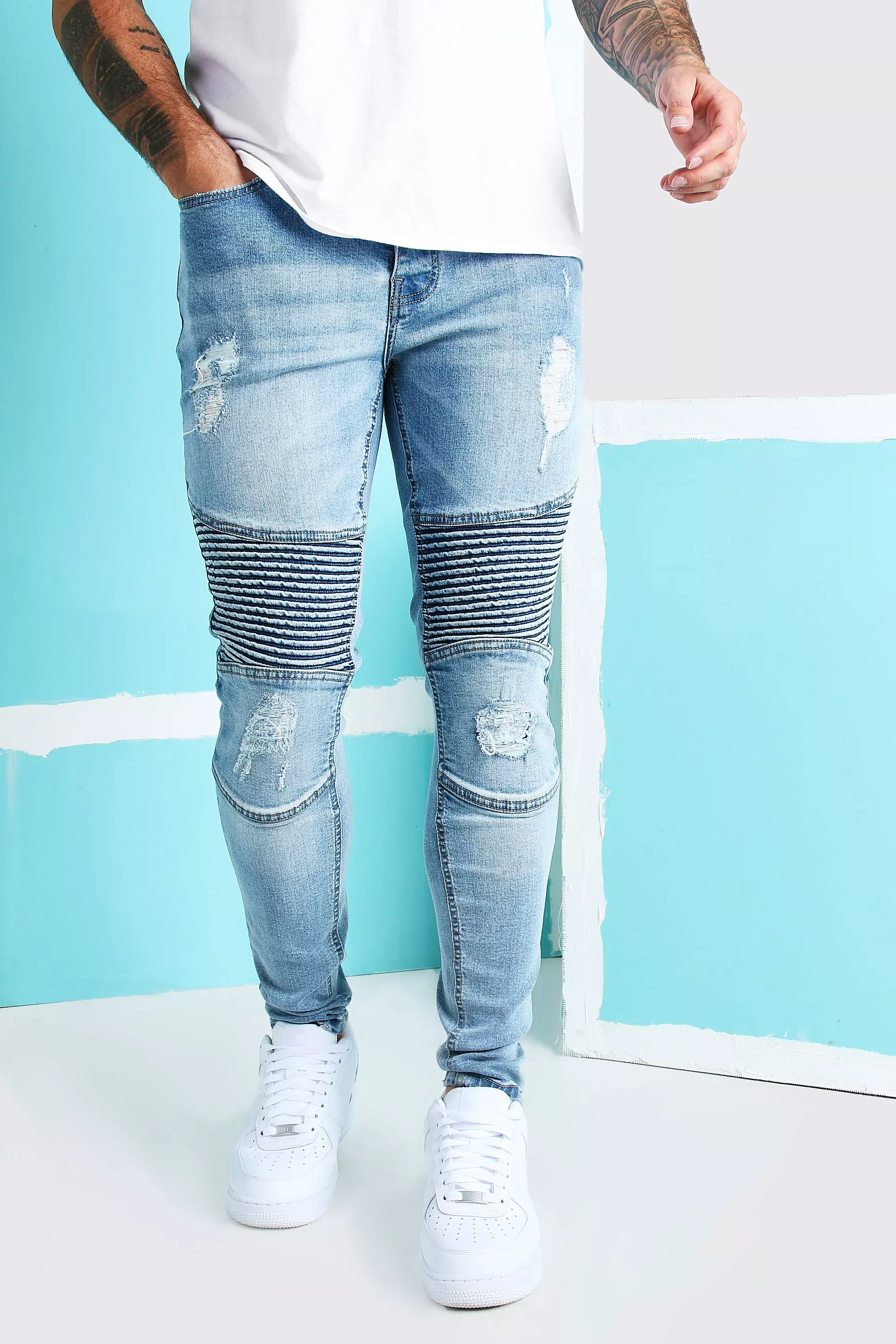 Super skinny biker sales jeans